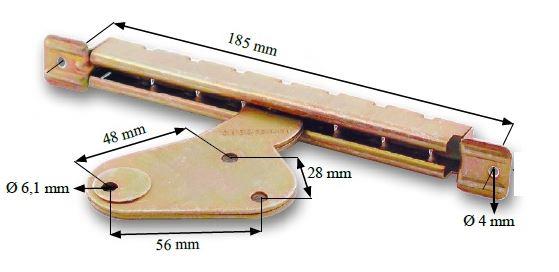 2 stuks weerbestendige pal, gemaakt van robuust staal, oppervlak: verzinkt, geel, 04.05.015-2 (04.05.015). Handgreephendel voor tuinstoel, ligstoel, ligstoel, tuinmeubilair, terrasmeubilair, tuinmeubelen en nog veel meer, door SISO Denmark - Afbeelding 7